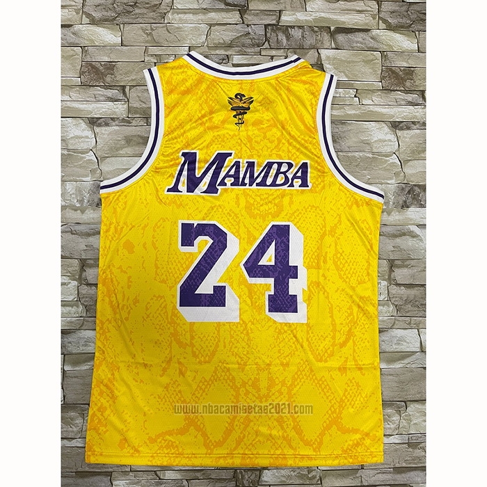 Camiseta Los Angeles Lakers Kobe Bryant #24 Mamba Amarillo